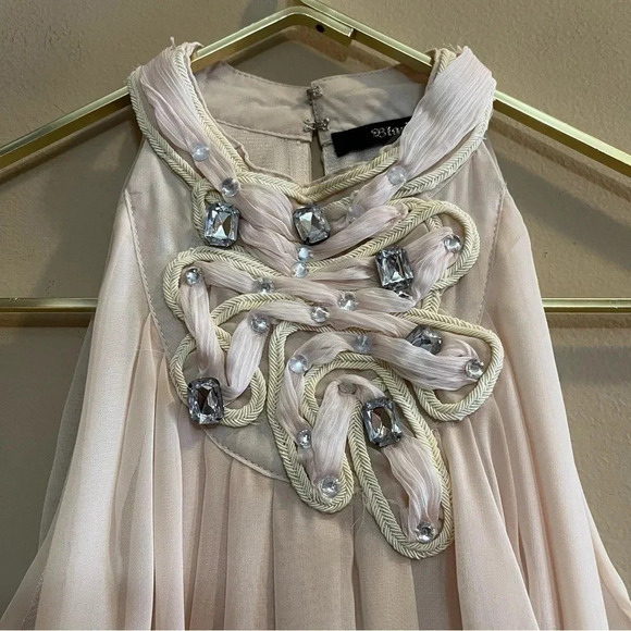 Black Brand Womens Sz S Cream Sleeveless Tank Blouse Flowy High Neck - Picture 3 of 8